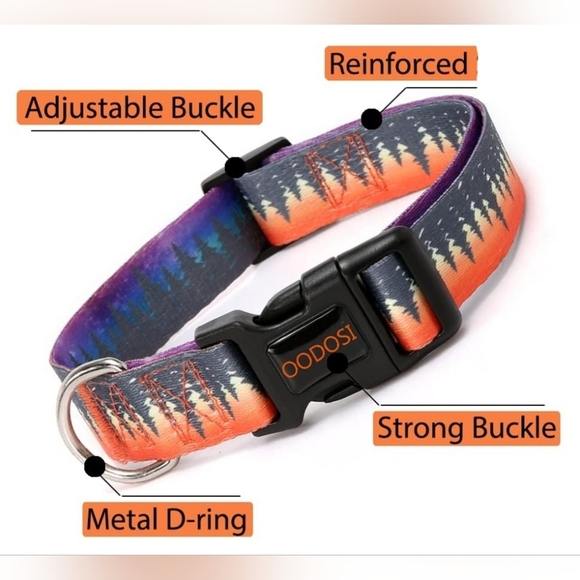 Patterned Pet Collar - Pet Accessories Polyester Blend & Adjustable - Small - Picture 3 of 6